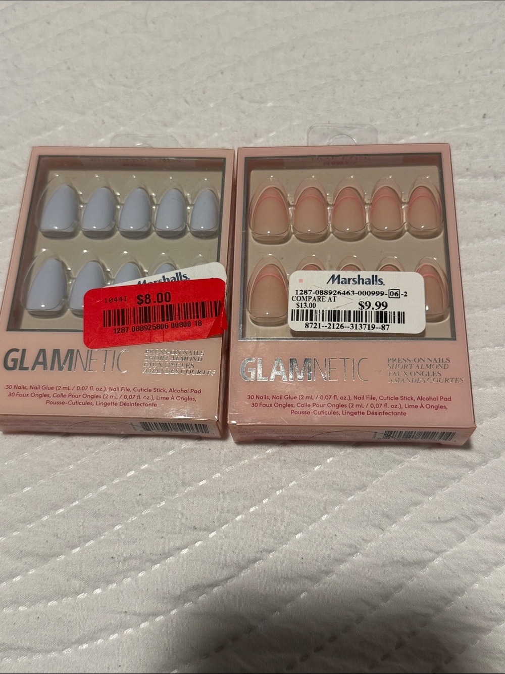 Glamnetic Press-On Nails - Soft Blue & Blush Almond (2-Pack)